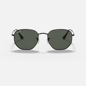 Ray-Ban Black HEXAGONAL FLAT LENSES Polarized (Polished Black)